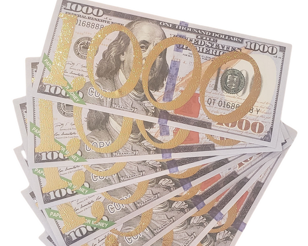 $1,000 Money Slip with Vinyl Placeholders